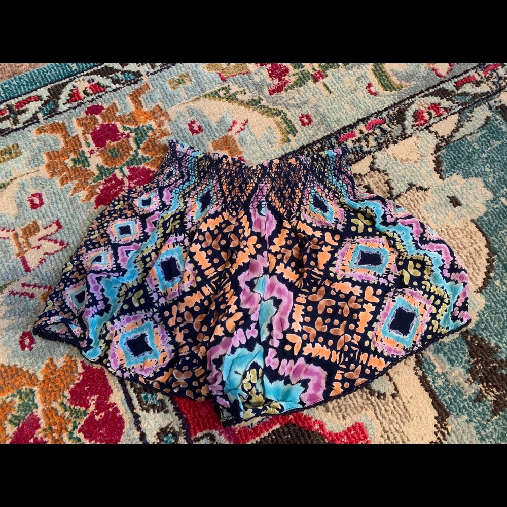 Printed Aqua Shorts